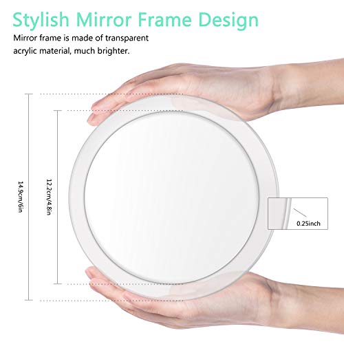 ISFORU 15x Magnifying Mirror with 3 Suction Cups - Use for Makeup Application, Tweezing, Blackhead/Blemish Removal - Travel Magnification Mirror
