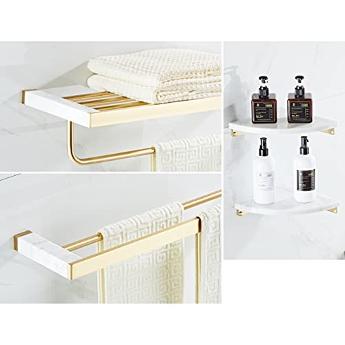 DINGZZ Bathroom Towel Towel Rack Marble Toilet Bathroom Shelf Bathroom Hardware Pendant Set