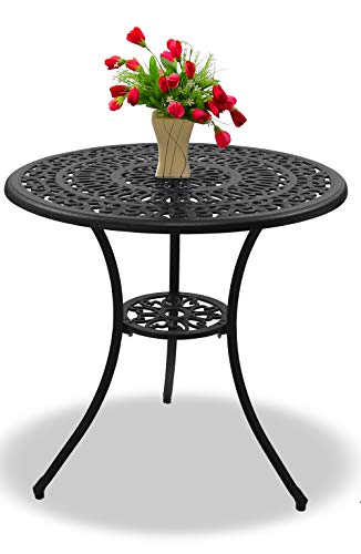 Centurion Supports POSITANO Garden & Patio Black Cast Aluminium Bistro Table