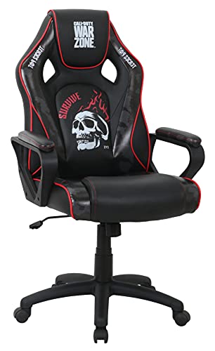 Province5 Gaming Chair, Faux Leather, Black, one Size