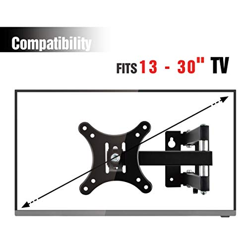 Polarduck Tilt & Swivel TV Wall Bracket Mount for 13-30 Inch, Articulating arm VESA Compatible LED LCD Monitor Plasma Screen, VESA Max 100 x 100,