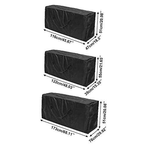 FOUNDOVE Garden Furniture Cushion Storage Bag Waterproof - Outdoor Seat Cushions Covers with Zipper and Handles, Lightweight Carry Handbag for Ch