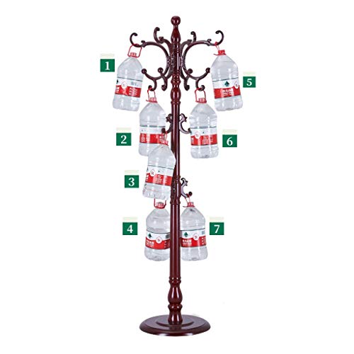 KRHINO Clothes rack and hat rack Coat rack solid wood floor-standing hangers bedroom coat rack home hanging bag rack Suitable for living room