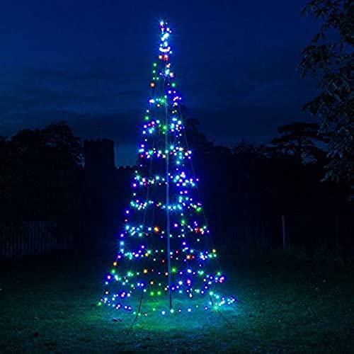 Noma Starry Nights Spectrum 4m Outdoor Pole Christmas Tree : 450 Colour Changing LEDs : App Control : 6121019