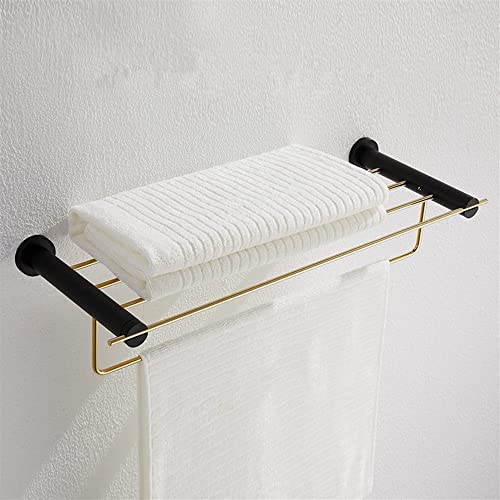 HIGOH Towel Racks,Bathroom Towel Rack Wall Mounted Towel Holder,Bath Hardware Solid Brass Towel Rack,Towel Bar,Towel Holder,Nail Punched Bathroom