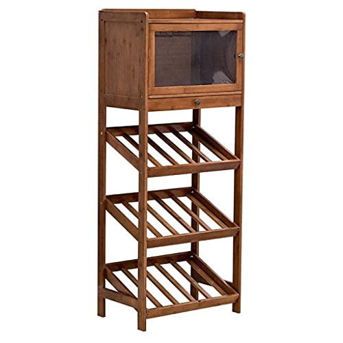 NEOCHY Bamboo Wine Rack, Free Standing Wine Storage Rack Display Shelves Capacity Storage Standing Table, Wobble Free for Home Kitchen