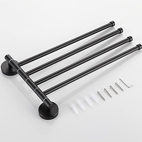 HIGOH Towel Rack Towel Rack Household Bathroom Activity Towel Bar,Stainless Steel Rotating Towel Rack,Bathroom Washing Rack Folding Three Rod Tow