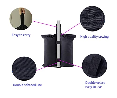 BEISUOSI Balance Weight Sandbags, for Patio Umbrella; Pop Up Tent; Canopy; and Other Outdoor Furniture. 6pcs (Black, 44cm x 46cm) per Package (Ba