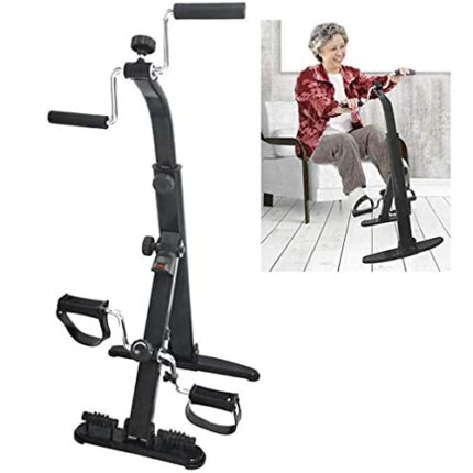 LUNEZY Adjustable Massage Exercise Bike Pedal Exerciser with Arm & Leg Workouts for Indoor Use & Fitness Training, Stroke Rehabilitation Equipmen