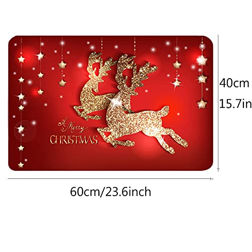 Smavles Door Mat, 2 Pieces Christmas Carpet Welcome Door Mats Christmas Decorations Christmas Party Supplies Party Decor Gifts Durable Door Mat f