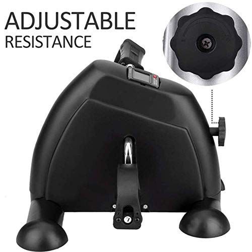 LUNEZY Mini Exercise Bike Seated Exerciser Stationary Pedal Bike for Legs and Arms Cycling With LCD Monitor, Portable Pedal Exerciser Arm Leg Cyc