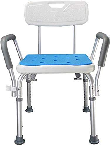 Bath Stools,Shower Stool Bath Seat Lightweight Aluminum Bath Chair with Armrests and Backrest Non-Slip Adjustable Height Elderly People with Disa