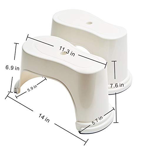 EVRON Toilet Stool 7" Bathroom Squatting Toilet Step Stool for Potty Assistance,Original Compact Flexible Distance Adjustment Poop Stool Stackabl