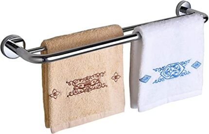 XHALERY Towel Rails Wall Mounted Bath Towel Rack,Wall Mounted Double Towel Rails Bar Stainless Steel Brushed Finish Towel Holder Rod for Bathroom