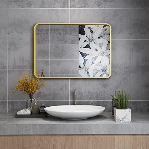 MIQU 500 x 700 mm Bathroom Mirror with Led Lights, Illuminated Makeup Wall Mounted Mirror with Touch Sensor & Demister Anti-Fog for Bath, Bedroom