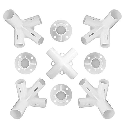 Unique WElinks 9Pcs/set PVC Fitting Spare Parts for 3x3m Gazebo Awning Tent Feet Corner Center Connector 25/19mm, Outdoor Camping Tent Conector A
