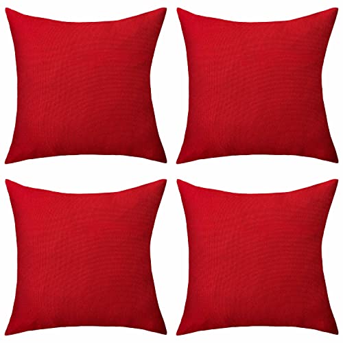 Home Brilliant Sage Green Cushion Covers 45 x 45 for Garden Furniture, Decorative Outdoor Cushions Covers Waterproof, 18x18 inches, Pack of 4, Sa