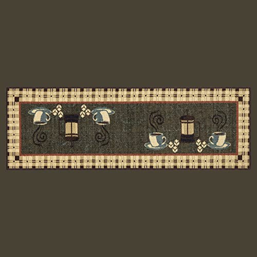 Ottomanson Rubber Back Doormat Collection, Floral Tile Design, "Welcome" Text, 51 cm x 76 cm, Multicolor