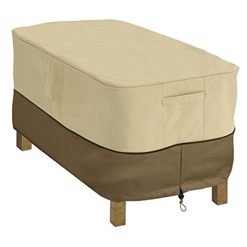 Classic Accessories Veranda Rectangular Garden Coffee Table Cover, Pebble/Bark/Earth (122cm)