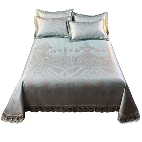 JJZXD Jacquard Cool Mat Ice Silk Mat Washable Folding Bed Sheet Three-piece Summer Air Conditioning Soft Mat
