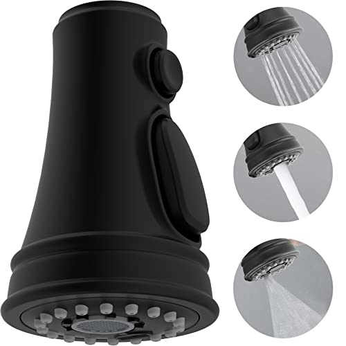 Hibbent Kitchen Faucet Head Replacement, Pull Down Kitchen Spray Head with 9 Adapters, 3-Function Kitchen Sink Spray Nozzle Compatible withMost F