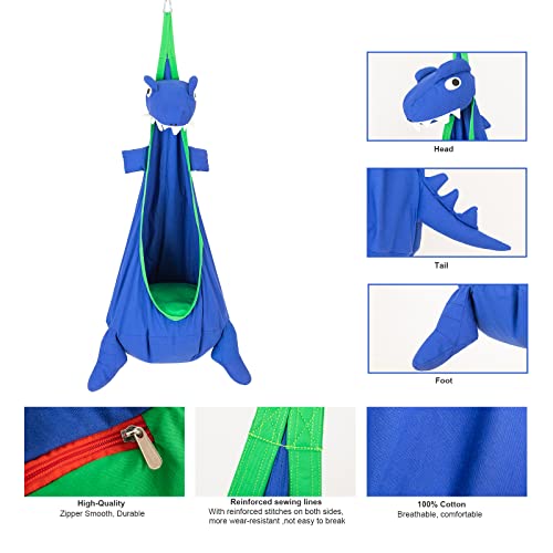 YAERSI Kids Pod Swing Seat,Hanging Hammock Chair,Indoor Swing with PVC Inflatable Cushion for Indoor and Outdoor Use Durable Portable