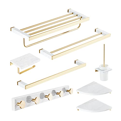 DINGZZ Bathroom Towel Towel Rack Marble Toilet Bathroom Shelf Bathroom Hardware Pendant Set