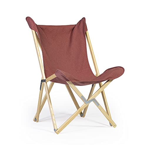 Telami–Tripolina Chair–Collection Recycled–Arm Chair–Foldable and Light – Pomegranate Colour – Natural Frame – Made in Italy - Outdoor Furniture,