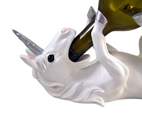 DWK-HD38152 - Adorable 11 Inch Unicorn Wine Bottle Holder Figure - Home Decor Sculpture Decoration with Amazing Detail - Decorative Fantasy Anima