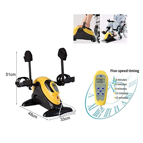 LUNEZY Under Desk Leg Pedal Exerciser with Handle, Electric Pedal Exerciser with Leg Protector Bracket - Rehabilitation Trainer for The Elderly