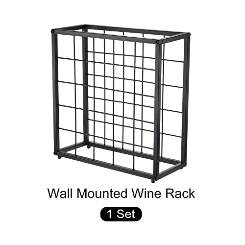 METALLIXITY Countertop Wine Rack 1 Set, Tabletop Wine Bottle Holder Hold 25 Wine Bottles, No Assembly Required - for Cabinet, Pantry, Bar, Black