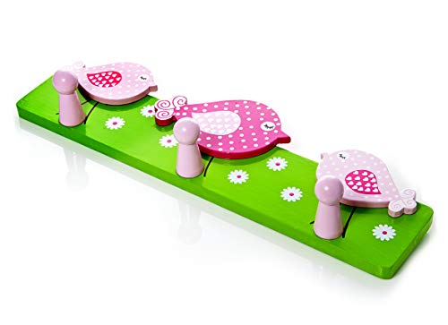 Mousehouse Gifts Pink Bird Coat Hook Wall Hook for Girls Bedroom or Nursery Decoration