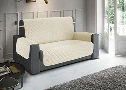 BIANCHERIAWEB Anti-Slip Sofa Cover Waterproof Quilted Python Imperial Armchair Cream