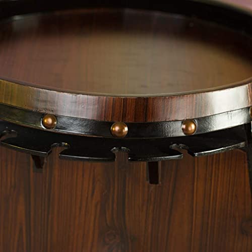 DISHENGZHEN Wine Barrel Creative Floor-Standing Stable Wine Rack, Wooden Wine Glass Bottle Storage Shelf, Wood Rack Shelf Practical Home decorati