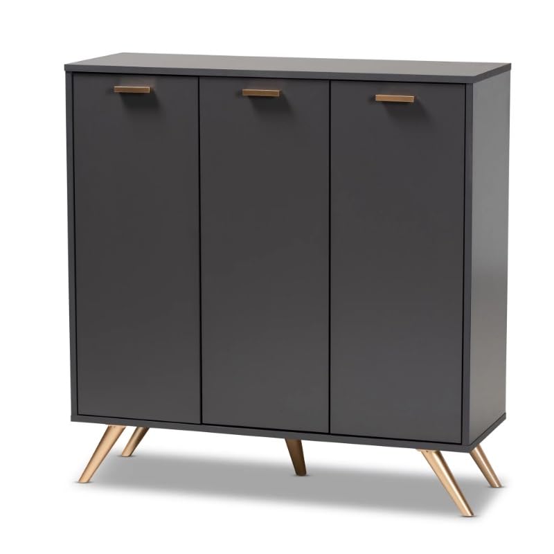 LUKEO Home Hallway Finished Wood 3-Door Shoe Cabinet Home Furniture Storage Cabinet