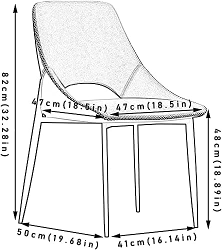 dining chair Set Of 4 Kitchen Chairs Modern Mid Century Living Room Dining Chair Technological Fabric with Carbon Steel Legs (Color : Beige)