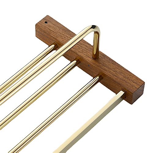 HIGOH Towel Racks, Bathroom Towel Rack Wall Mounted Towel Holder,Towel Rack,Towel Holder,Towel Shelf,Wood and Brass Bathroom Hardware