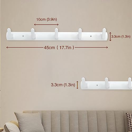 CyanCloud Coat Hooks,Coat Hooks Wall Mounted,Heavy-Duty Over Door Hanger,White Door Hooks Aluminum Coat Hook Wall Hooks for Hanging Bags Towel Ke