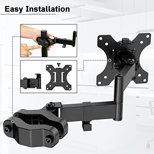 PUTORSEN Universal VESA Pole Mount Fits 17 to 32 inch Screens, Full Motion TV Pole Mount Bracket with Articulating Arm, VESA 75mm and 100mm