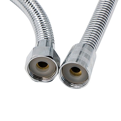 Shower Hose, Rusee Replacement Flexible Shower Pipe Anti-Kink Bath Hose Standard Fitting Universal 1.5-Meter (59-Inch) Stainless Steel Double Int