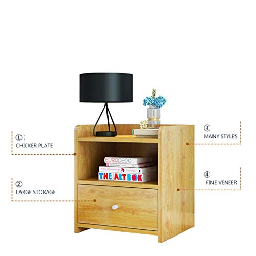 FGHOEV Bedside dressing table single pumping small bedroom cupboard solid wood storage cupboard bedside table, Wood