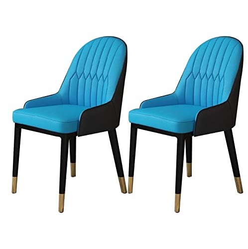 Kitchen Dining Room Furniture Chairs Kitchen Living Room Dining Chairs Set Of 2,Modern PU Leather High Back Padded Soft Seat Dining Chairs,Water