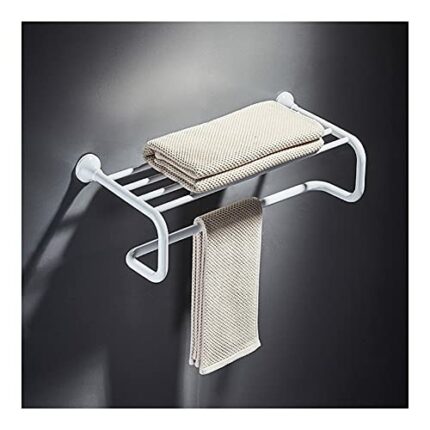 HIGOH Towel Rack Towel Rack Antique Brass Bathroom Towel Holder, Wall Mounted Towel Rack, Towel Shelf Bathroom Accessories, Brass Towel Rail Towe