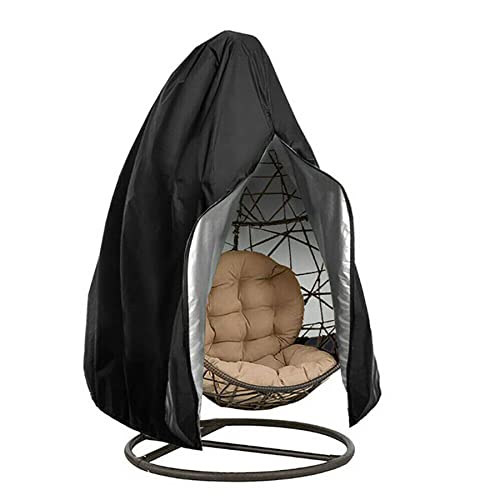 HomeMiYN Egg Chair Cover Patio Hanging Chair Cover, Outdoor Swing Chair Cover with Zipper, Waterproof Windproof Oxford Fabric Durable Garden Furn