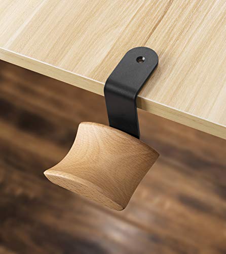 Headphone Hanger Holder Wall Mount,Headset Stand Hook Under Desk Beech Wood Earphones Hanger for Audio,Studio and PC Gaming Headphones(Beech-Z)