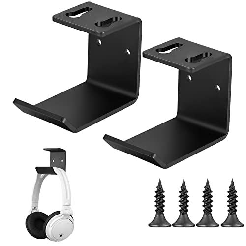 Jttxiu 2 Pieces Headphone Holder Wall Mount, Headphone Holder, Headset Holder, Headphone Stand Hanger for Wireless and Wired Headphones - Black