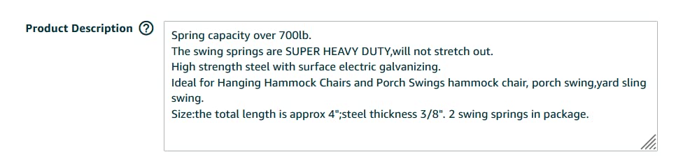 HENSITA 700lbs Weight Capacity Hammock Chair Spring for Porch Swings Hanging Chairs 2 Pieces Suspension Hooks