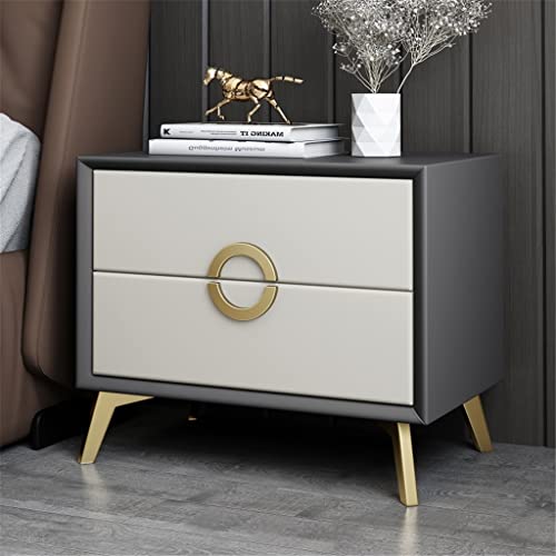N/A Bedside Table Bedroom Furniture Minimalist Leather Art Night Table Solid Wood Simplely Bedside Cabinet (Color : black-Soul Eater1)