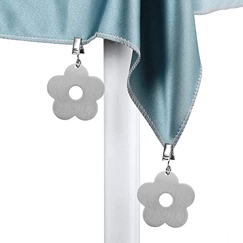 STCRERAG Tablecloth Weights,8Pcs Stainless Steel Tablecloth Clips,Decorative Table Cloth Holder Clip,Heavy Duty Tablecloth Pendants with Clips fo
