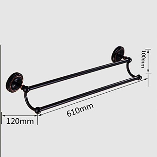 N/A Black Bronze Surface Double Rod Kitchen and Bathroom Pendant Hardware Bathroom Towel Rack Copper Material